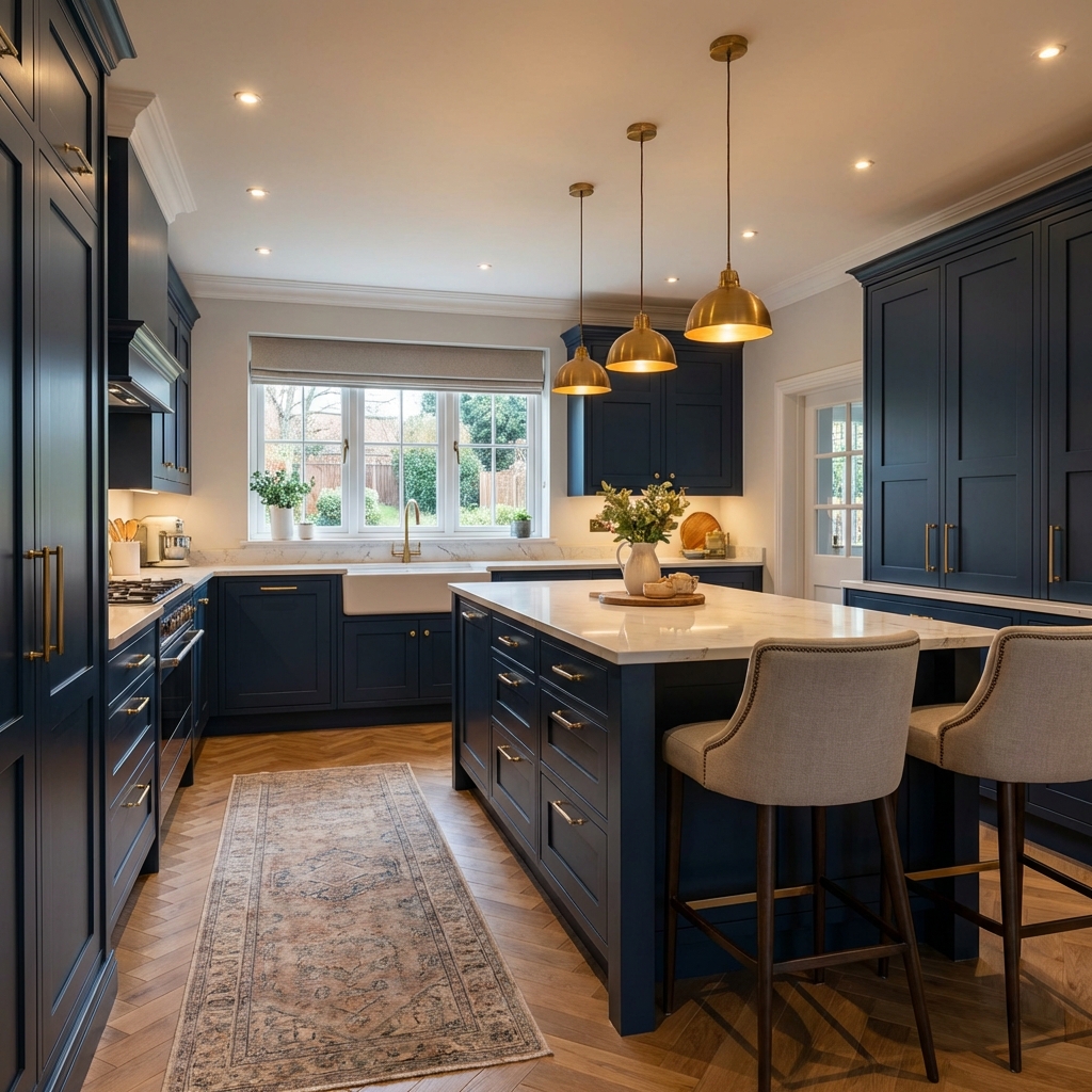 Navy Blue Shaker Kitchen Scene