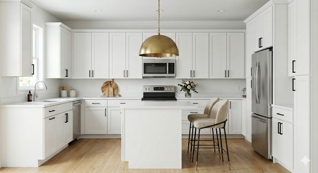 White Slim Shaker Kitchen Scene